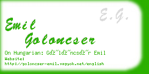 emil goloncser business card